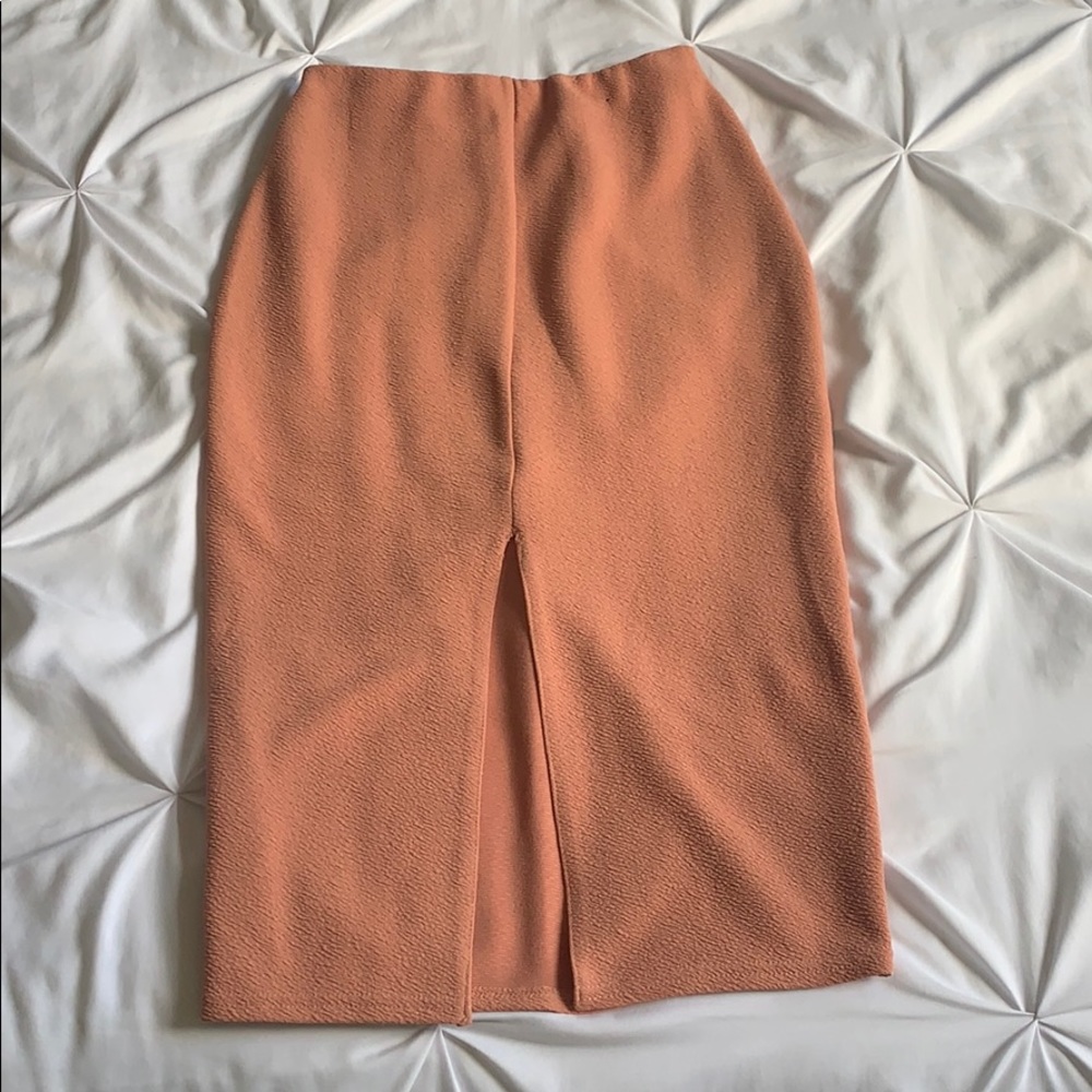 Peach midi skirt
